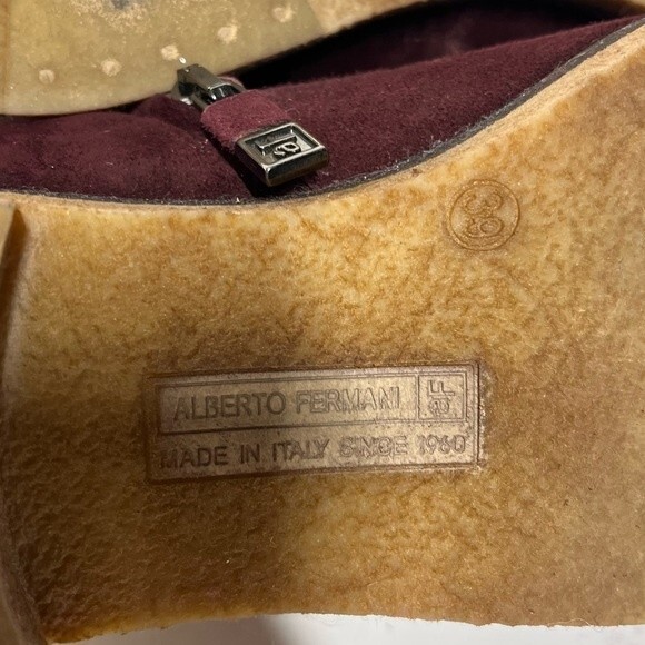 Alberto Fermani Burgundy Suede Ankle Boots 39 - Picture 8 of 10